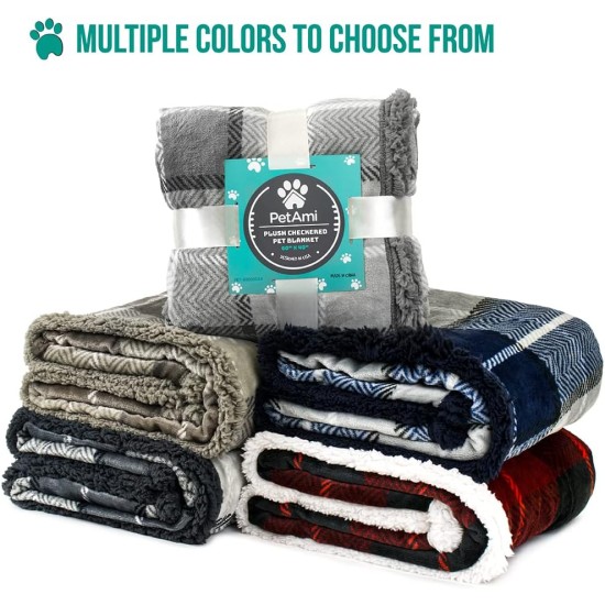 PetAmi Waterproof Dog Blanket for Bed, XL Dog Pet Blanket Couch Cover Protection, Sherpa Fleece Leak-Proof Duvet for Crate Kennel Sofa Furniture Protector, Reversible Soft Plush 80 x 60 cm, Grey PetAmi Waterproof Dog Blanket for Bed, XL Dog Pet Blanket Couch Cover Protection, Sherpa Fleece Leak-Proof Duvet for Crate Kennel Sofa Furniture Protector, Reversible Soft Plush 80 x 60 cm, Grey