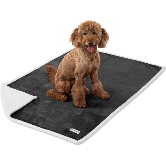 PetAmi Waterproof Dog Blanket for Bed, XL Dog Pet Blanket Couch Cover Protection, Sherpa Fleece Leak-Proof Duvet for Crate Kennel Sofa Furniture Protector, Reversible Soft Plush 80 x 60 cm, Grey PetAmi Waterproof Dog Blanket for Bed, XL Dog Pet Blanket Couch Cover Protection, Sherpa Fleece Leak-Proof Duvet for Crate Kennel Sofa Furniture Protector, Reversible Soft Plush 80 x 60 cm, Grey