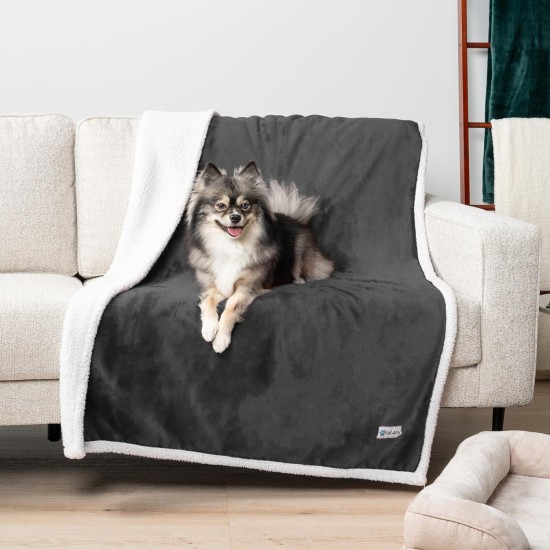 PetAmi Waterproof Dog Blanket for Bed, XL Dog Pet Blanket Couch Cover Protection, Sherpa Fleece Leak-Proof Duvet for Crate Kennel Sofa Furniture Protector, Reversible Soft Plush 80 x 60 cm, Grey PetAmi Waterproof Dog Blanket for Bed, XL Dog Pet Blanket Couch Cover Protection, Sherpa Fleece Leak-Proof Duvet for Crate Kennel Sofa Furniture Protector, Reversible Soft Plush 80 x 60 cm, Grey