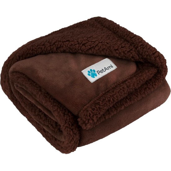 PetAmi Waterproof Dog Blanket for Bed, XL Dog Pet Blanket Couch Cover Protection, Sherpa Fleece Leak-Proof Duvet for Crate Kennel Sofa Furniture Protector, Reversible Soft Plush 80 x 60 cm, Grey PetAmi Waterproof Dog Blanket for Bed, XL Dog Pet Blanket Couch Cover Protection, Sherpa Fleece Leak-Proof Duvet for Crate Kennel Sofa Furniture Protector, Reversible Soft Plush 80 x 60 cm, Grey