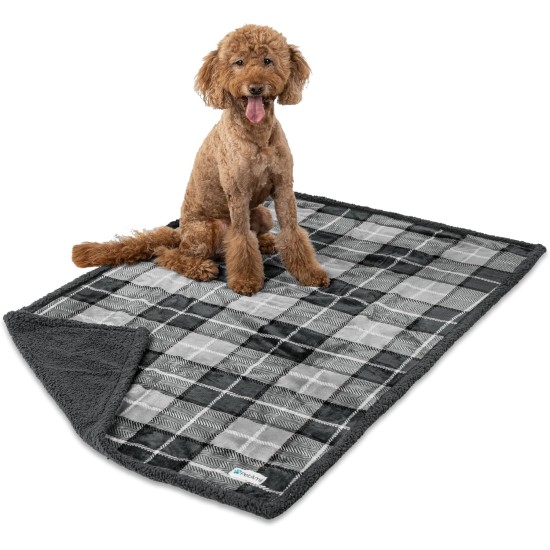 PetAmi Waterproof Dog Blanket for Bed, XL Dog Pet Blanket Couch Cover Protection, Sherpa Fleece Leak-Proof Duvet for Crate Kennel Sofa Furniture Protector, Reversible Soft Plush 80 x 60 cm, Grey PetAmi Waterproof Dog Blanket for Bed, XL Dog Pet Blanket Couch Cover Protection, Sherpa Fleece Leak-Proof Duvet for Crate Kennel Sofa Furniture Protector, Reversible Soft Plush 80 x 60 cm, Grey
