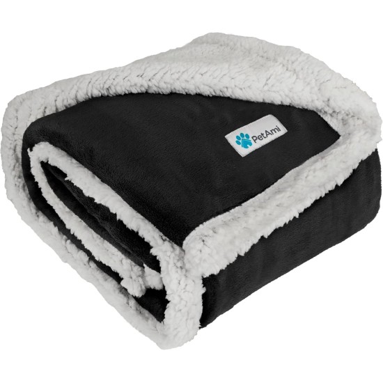 PetAmi Waterproof Dog Blanket for Bed, XL Dog Pet Blanket Couch Cover Protection, Sherpa Fleece Leak-Proof Duvet for Crate Kennel Sofa Furniture Protector, Reversible Soft Plush 80 x 60 cm, Grey PetAmi Waterproof Dog Blanket for Bed, XL Dog Pet Blanket Couch Cover Protection, Sherpa Fleece Leak-Proof Duvet for Crate Kennel Sofa Furniture Protector, Reversible Soft Plush 80 x 60 cm, Grey