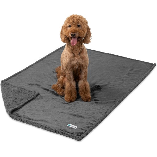 PetAmi Waterproof Dog Blanket for Bed, XL Dog Pet Blanket Couch Cover Protection, Sherpa Fleece Leak-Proof Duvet for Crate Kennel Sofa Furniture Protector, Reversible Soft Plush 80 x 60 cm, Grey PetAmi Waterproof Dog Blanket for Bed, XL Dog Pet Blanket Couch Cover Protection, Sherpa Fleece Leak-Proof Duvet for Crate Kennel Sofa Furniture Protector, Reversible Soft Plush 80 x 60 cm, Grey
