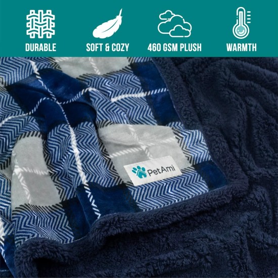 PetAmi Waterproof Dog Blanket for Bed, XL Dog Pet Blanket Couch Cover Protection, Sherpa Fleece Leak-Proof Duvet for Crate Kennel Sofa Furniture Protector, Reversible Soft Plush 80 x 60 cm, Grey PetAmi Waterproof Dog Blanket for Bed, XL Dog Pet Blanket Couch Cover Protection, Sherpa Fleece Leak-Proof Duvet for Crate Kennel Sofa Furniture Protector, Reversible Soft Plush 80 x 60 cm, Grey