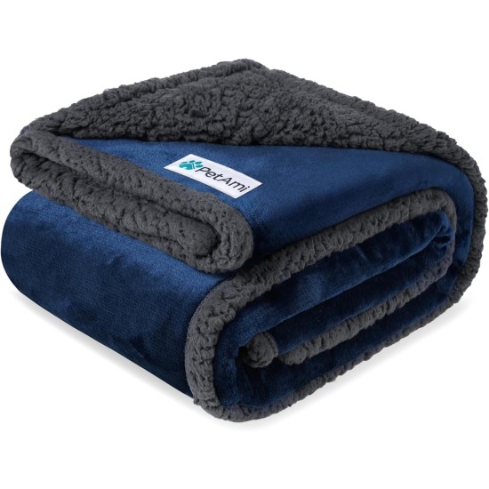 PetAmi Waterproof Dog Blanket for Bed, XL Dog Pet Blanket Couch Cover Protection, Sherpa Fleece Leak-Proof Duvet for Crate Kennel Sofa Furniture Protector, Reversible Soft Plush 80 x 60 cm, Grey PetAmi Waterproof Dog Blanket for Bed, XL Dog Pet Blanket Couch Cover Protection, Sherpa Fleece Leak-Proof Duvet for Crate Kennel Sofa Furniture Protector, Reversible Soft Plush 80 x 60 cm, Grey