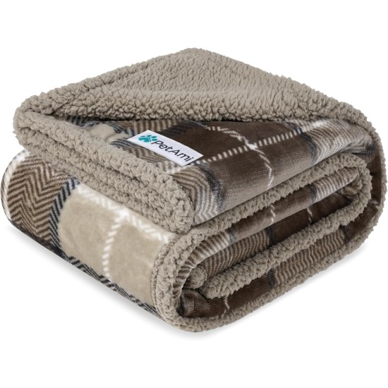 PetAmi Waterproof Dog Blanket for Bed, XL Dog Pet Blanket Couch Cover Protection, Sherpa Fleece Leak-Proof Duvet for Crate Kennel Sofa Furniture Protector, Reversible Soft Plush 80 x 60 cm, Grey PetAmi Waterproof Dog Blanket for Bed, XL Dog Pet Blanket Couch Cover Protection, Sherpa Fleece Leak-Proof Duvet for Crate Kennel Sofa Furniture Protector, Reversible Soft Plush 80 x 60 cm, Grey