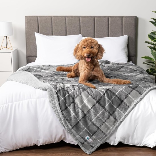PetAmi Waterproof Dog Blanket for Bed, XL Dog Pet Blanket Couch Cover Protection, Sherpa Fleece Leak-Proof Duvet for Crate Kennel Sofa Furniture Protector, Reversible Soft Plush 80 x 60 cm, Grey PetAmi Waterproof Dog Blanket for Bed, XL Dog Pet Blanket Couch Cover Protection, Sherpa Fleece Leak-Proof Duvet for Crate Kennel Sofa Furniture Protector, Reversible Soft Plush 80 x 60 cm, Grey