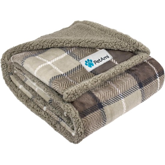 PetAmi Waterproof Dog Blanket for Bed, XL Dog Pet Blanket Couch Cover Protection, Sherpa Fleece Leak-Proof Duvet for Crate Kennel Sofa Furniture Protector, Reversible Soft Plush 80 x 60 cm, Grey PetAmi Waterproof Dog Blanket for Bed, XL Dog Pet Blanket Couch Cover Protection, Sherpa Fleece Leak-Proof Duvet for Crate Kennel Sofa Furniture Protector, Reversible Soft Plush 80 x 60 cm, Grey