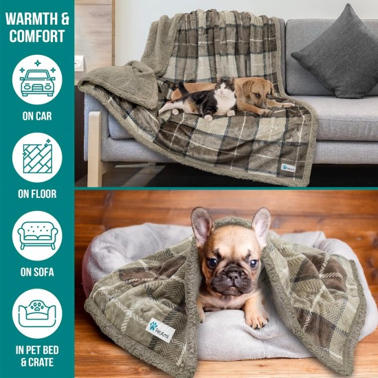 PetAmi Waterproof Dog Blanket for Bed, XL Dog Pet Blanket Couch Cover Protection, Sherpa Fleece Leak-Proof Duvet for Crate Kennel Sofa Furniture Protector, Reversible Soft Plush 80 x 60 cm, Grey PetAmi Waterproof Dog Blanket for Bed, XL Dog Pet Blanket Couch Cover Protection, Sherpa Fleece Leak-Proof Duvet for Crate Kennel Sofa Furniture Protector, Reversible Soft Plush 80 x 60 cm, Grey