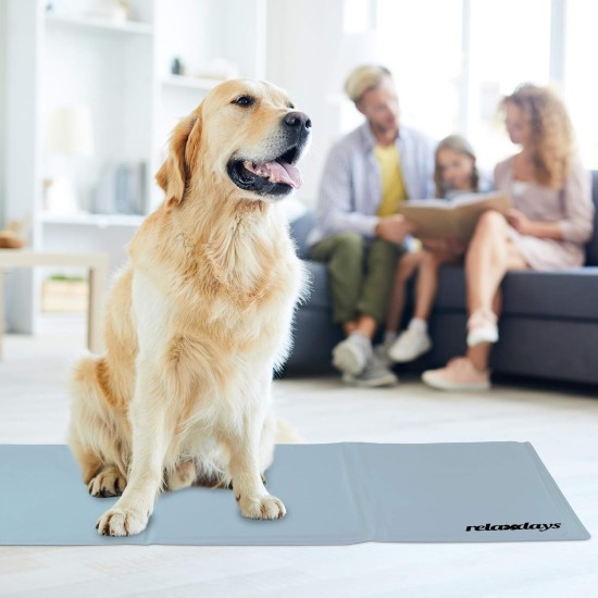 Relaxdays Dog Cooling Mat, 20 x 35 cm, Self-Cooling Dog Mat, Gel Wipe Clean Cooling Mat for Pets, Green Relaxdays Dog Cooling Mat, 20 x 35 cm, Self-Cooling Dog Mat, Gel Wipe Clean Cooling Mat for Pets, Green