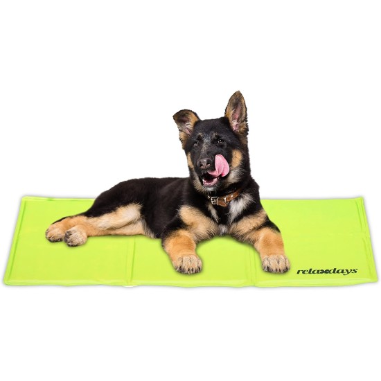 Relaxdays Dog Cooling Mat, 20 x 35 cm, Self-Cooling Dog Mat, Gel Wipe Clean Cooling Mat for Pets, Green Relaxdays Dog Cooling Mat, 20 x 35 cm, Self-Cooling Dog Mat, Gel Wipe Clean Cooling Mat for Pets, Green