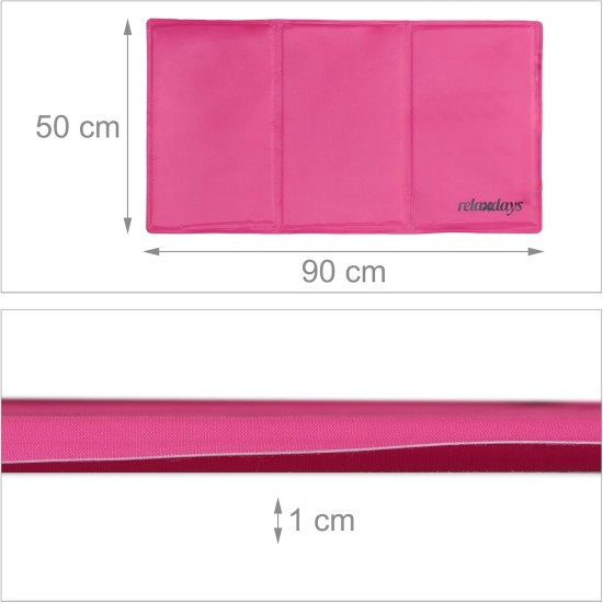 Relaxdays Dog Cooling Mat, 20 x 35 cm, Self-Cooling Dog Mat with Gel, Wipe-Clean Cooling Mat for Pets, Pink Relaxdays Dog Cooling Mat, 20 x 35 cm, Self-Cooling Dog Mat with Gel, Wipe-Clean Cooling Mat for Pets, Pink