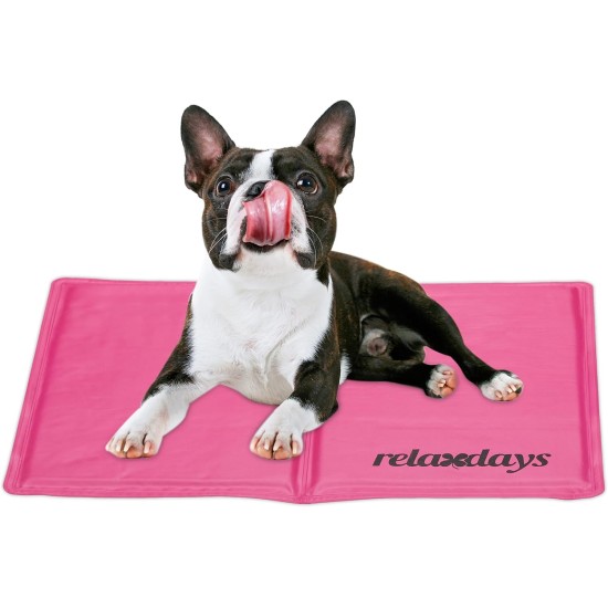 Relaxdays Dog Cooling Mat, 20 x 35 cm, Self-Cooling Dog Mat with Gel, Wipe-Clean Cooling Mat for Pets, Pink Relaxdays Dog Cooling Mat, 20 x 35 cm, Self-Cooling Dog Mat with Gel, Wipe-Clean Cooling Mat for Pets, Pink