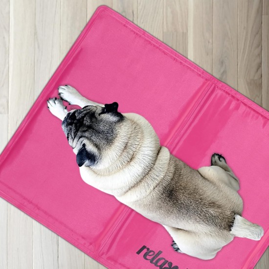 Relaxdays Dog Cooling Mat, 20 x 35 cm, Self-Cooling Dog Mat with Gel, Wipe-Clean Cooling Mat for Pets, Pink Relaxdays Dog Cooling Mat, 20 x 35 cm, Self-Cooling Dog Mat with Gel, Wipe-Clean Cooling Mat for Pets, Pink