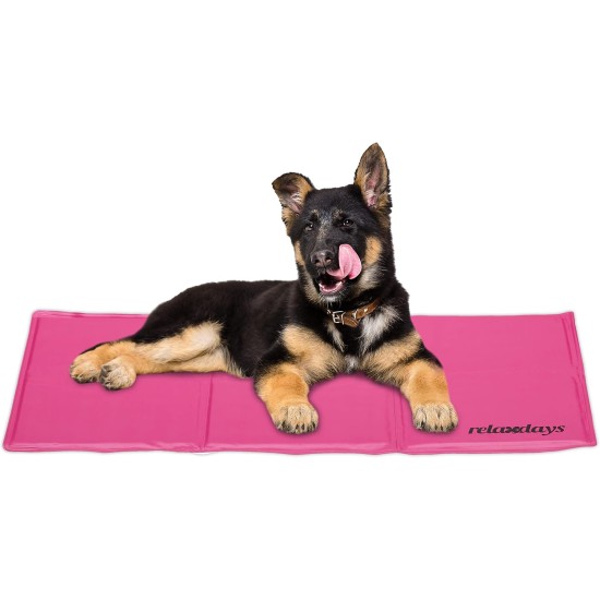 Relaxdays Dog Cooling Mat, 20 x 35 cm, Self-Cooling Dog Mat with Gel, Wipe-Clean Cooling Mat for Pets, Pink Relaxdays Dog Cooling Mat, 20 x 35 cm, Self-Cooling Dog Mat with Gel, Wipe-Clean Cooling Mat for Pets, Pink