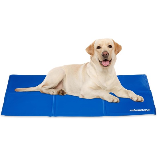Relaxdays Dog Cooling Mat, 40 x 30 cm, Self-Cooling Dog Mat, Gel Wipe Clean, Cooling Mat for Pets, Blue Relaxdays Dog Cooling Mat, 40 x 30 cm, Self-Cooling Dog Mat, Gel Wipe Clean, Cooling Mat for Pets, Blue