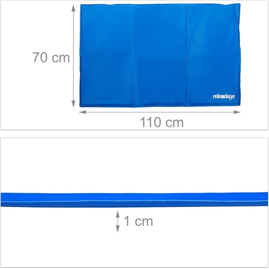 Relaxdays Dog Cooling Mat, 40 x 30 cm, Self-Cooling Dog Mat, Gel Wipe Clean, Cooling Mat for Pets, Blue Relaxdays Dog Cooling Mat, 40 x 30 cm, Self-Cooling Dog Mat, Gel Wipe Clean, Cooling Mat for Pets, Blue