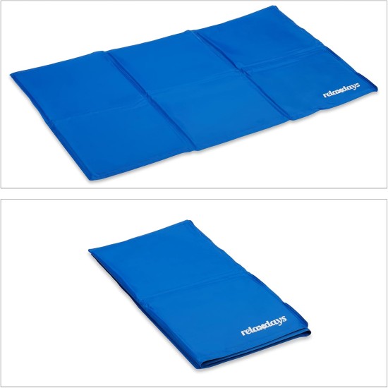Relaxdays Dog Cooling Mat, 40 x 30 cm, Self-Cooling Dog Mat, Gel Wipe Clean, Cooling Mat for Pets, Blue Relaxdays Dog Cooling Mat, 40 x 30 cm, Self-Cooling Dog Mat, Gel Wipe Clean, Cooling Mat for Pets, Blue