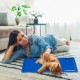 Relaxdays Dog Cooling Mat, 40 x 30 cm, Self-Cooling Dog Mat, Gel Wipe Clean, Cooling Mat for Pets, Blue Relaxdays Dog Cooling Mat, 40 x 30 cm, Self-Cooling Dog Mat, Gel Wipe Clean, Cooling Mat for Pets, Blue