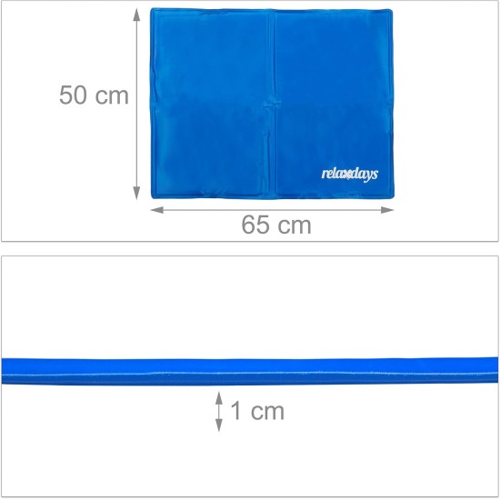 Relaxdays Dog Cooling Mat, 40 x 30 cm, Self-Cooling Dog Mat, Gel Wipe Clean, Cooling Mat for Pets, Blue Relaxdays Dog Cooling Mat, 40 x 30 cm, Self-Cooling Dog Mat, Gel Wipe Clean, Cooling Mat for Pets, Blue