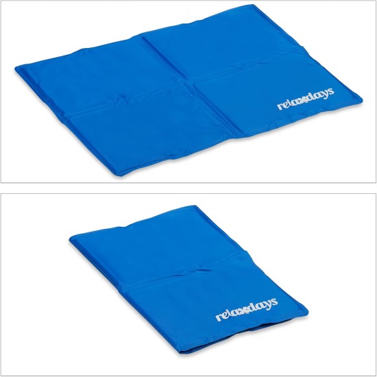 Relaxdays Dog Cooling Mat, 40 x 30 cm, Self-Cooling Dog Mat, Gel Wipe Clean, Cooling Mat for Pets, Blue Relaxdays Dog Cooling Mat, 40 x 30 cm, Self-Cooling Dog Mat, Gel Wipe Clean, Cooling Mat for Pets, Blue