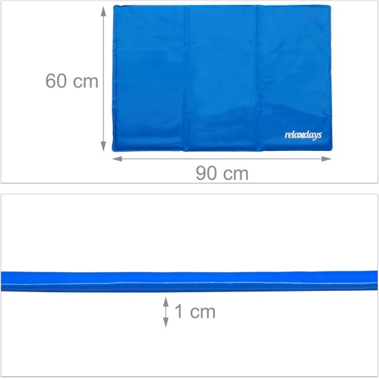 Relaxdays Dog Cooling Mat, 40 x 30 cm, Self-Cooling Dog Mat, Gel Wipe Clean, Cooling Mat for Pets, Blue Relaxdays Dog Cooling Mat, 40 x 30 cm, Self-Cooling Dog Mat, Gel Wipe Clean, Cooling Mat for Pets, Blue