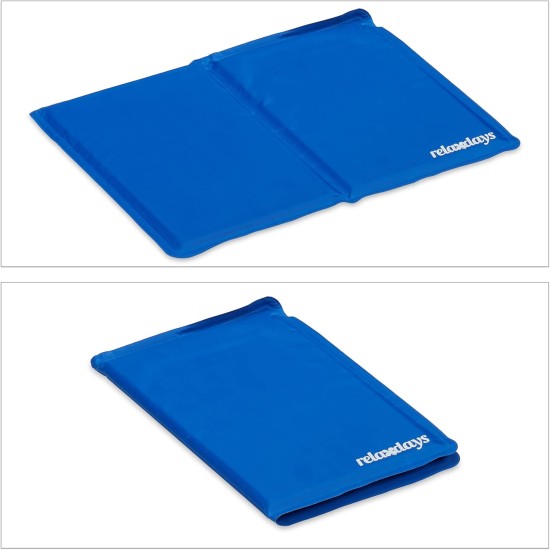 Relaxdays Dog Cooling Mat, 40 x 30 cm, Self-Cooling Dog Mat, Gel Wipe Clean, Cooling Mat for Pets, Blue Relaxdays Dog Cooling Mat, 40 x 30 cm, Self-Cooling Dog Mat, Gel Wipe Clean, Cooling Mat for Pets, Blue