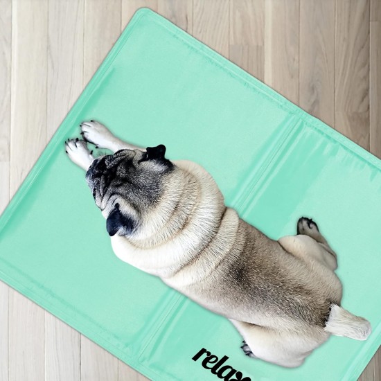 Relaxdays Dog Cooling Mat, 40 x 50 cm, Self-Cooling Dog Mat, Gel Wipe Clean Cooling Mat for Pets, Turquoise Relaxdays Dog Cooling Mat, 40 x 50 cm, Self-Cooling Dog Mat, Gel Wipe Clean Cooling Mat for Pets, Turquoise