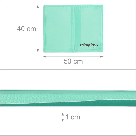 Relaxdays Dog Cooling Mat, 40 x 50 cm, Self-Cooling Dog Mat, Gel Wipe Clean Cooling Mat for Pets, Turquoise Relaxdays Dog Cooling Mat, 40 x 50 cm, Self-Cooling Dog Mat, Gel Wipe Clean Cooling Mat for Pets, Turquoise
