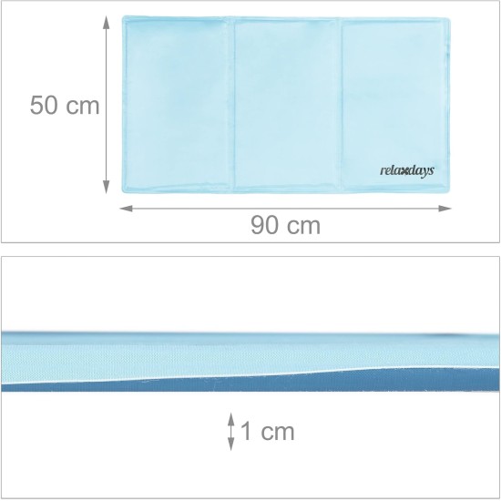Relaxdays Dog Cooling Mat, 50 x 90 cm, Self-Cooling Dog Mat, Gel Wipe Clean, Cooling Mat for Pets, Light Blue Relaxdays Dog Cooling Mat, 50 x 90 cm, Self-Cooling Dog Mat, Gel Wipe Clean, Cooling Mat for Pets, Light Blue