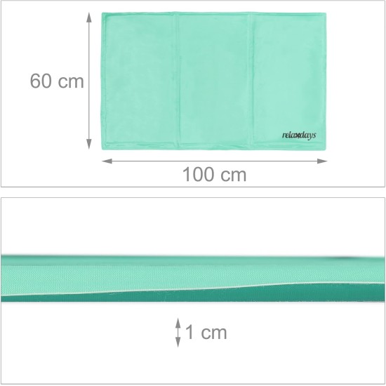 Relaxdays Dog Cooling Mat, 50 x 90 cm, Self-Cooling Dog Mat, Gel Wipe Clean Cooling Mat for Pets, Turquoise Relaxdays Dog Cooling Mat, 50 x 90 cm, Self-Cooling Dog Mat, Gel Wipe Clean Cooling Mat for Pets, Turquoise