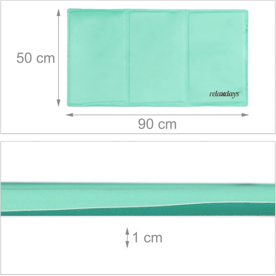 Relaxdays Dog Cooling Mat, 50 x 90 cm, Self-Cooling Dog Mat, Gel Wipe Clean Cooling Mat for Pets, Turquoise Relaxdays Dog Cooling Mat, 50 x 90 cm, Self-Cooling Dog Mat, Gel Wipe Clean Cooling Mat for Pets, Turquoise