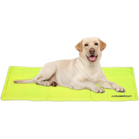 Relaxdays Dog Cooling Mat, 60 x 100 cm, Self-Cooling Dog Mat, Gel Wipe Clean Cooling Mat for Pets, Green Relaxdays Dog Cooling Mat, 60 x 100 cm, Self-Cooling Dog Mat, Gel Wipe Clean Cooling Mat for Pets, Green