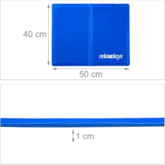 Relaxdays Dog Cooling Mat Self Cooling Wipe Clean Heavy Duty with Gel Pet Cooling Blanket Cold Blanket, blue, 60 x 100 cm Relaxdays Dog Cooling Mat Self Cooling Wipe Clean Heavy Duty with Gel Pet Cooling Blanket Cold Blanket, blue, 60 x 100 cm