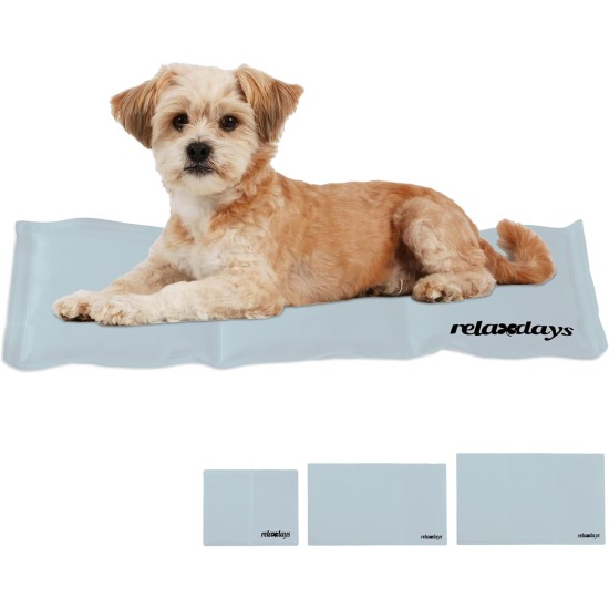 Relaxdays Dog Cooling Mat Self Cooling Wipe Clean Heavy Duty with Gel Pet Cooling Blanket Cold Blanket, blue, 60 x 100 cm Relaxdays Dog Cooling Mat Self Cooling Wipe Clean Heavy Duty with Gel Pet Cooling Blanket Cold Blanket, blue, 60 x 100 cm