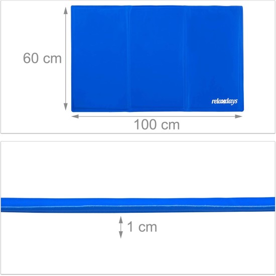 Relaxdays Dog Cooling Mat Self Cooling Wipe Clean Heavy Duty with Gel Pet Cooling Blanket Cold Blanket, blue, 60 x 100 cm Relaxdays Dog Cooling Mat Self Cooling Wipe Clean Heavy Duty with Gel Pet Cooling Blanket Cold Blanket, blue, 60 x 100 cm