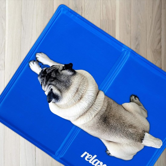 Relaxdays Dog Cooling Mat Self Cooling Wipe Clean Heavy Duty with Gel Pet Cooling Blanket Cold Blanket, blue, 60 x 100 cm Relaxdays Dog Cooling Mat Self Cooling Wipe Clean Heavy Duty with Gel Pet Cooling Blanket Cold Blanket, blue, 60 x 100 cm
