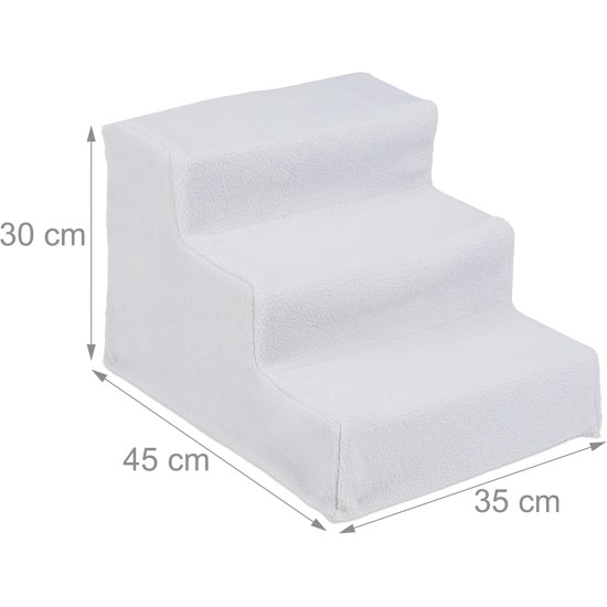 Relaxdays Dog Stairs, 3 Steps, Small & Large Dogs, Bed & Couch, Fabric Cover, Animal Stairs Inside, 30 x 35 x 45 cm, Choice of Colours Relaxdays Dog Stairs, 3 Steps, Small & Large Dogs, Bed & Couch, Fabric Cover, Animal Stairs Inside, 30 x 35 x 45 cm, Choice of Colours