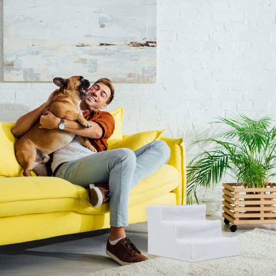 Relaxdays Dog Stairs, 3 Steps, Small & Large Dogs, Bed & Couch, Fabric Cover, Animal Stairs Inside, 30 x 35 x 45 cm, Choice of Colours Relaxdays Dog Stairs, 3 Steps, Small & Large Dogs, Bed & Couch, Fabric Cover, Animal Stairs Inside, 30 x 35 x 45 cm, Choice of Colours
