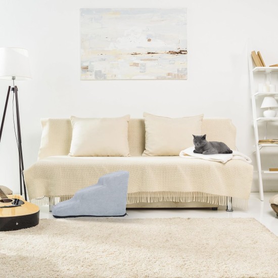 Relaxdays Dog Stairs 3 Steps for Dogs & Cats, HBT: 33 x 41 x 54 cm, Soft Pet Stairs, Bed and Couch, Black Relaxdays Dog Stairs 3 Steps for Dogs & Cats, HBT: 33 x 41 x 54 cm, Soft Pet Stairs, Bed and Couch, Black