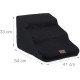 Relaxdays Dog Stairs 3 Steps for Dogs & Cats, HBT: 33 x 41 x 54 cm, Soft Pet Stairs, Bed and Couch, Black Relaxdays Dog Stairs 3 Steps for Dogs & Cats, HBT: 33 x 41 x 54 cm, Soft Pet Stairs, Bed and Couch, Black