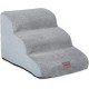 Relaxdays Dog Stairs 3 Steps for Dogs & Cats, HBT: 33 x 41 x 54 cm, Soft Pet Stairs, Bed and Couch, Black