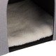 Relaxdays Dog Stairs 3 Steps with Cave & Storage Space, Dogs & Cats, H x W x D: 41.5 x 72 x 33 cm, Foldable Animal Stairs, Grey