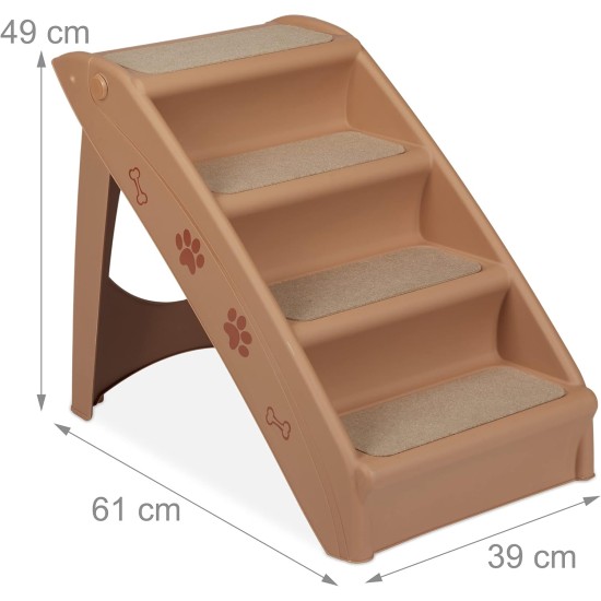 Relaxdays Dog Stairs 4 Steps, Small & Large Dogs, Bed & Couch, Car, Pet Stairs, H x W x D: 49 x 39 x 61 cm, Black Relaxdays Dog Stairs 4 Steps, Small & Large Dogs, Bed & Couch, Car, Pet Stairs, H x W x D: 49 x 39 x 61 cm, Black
