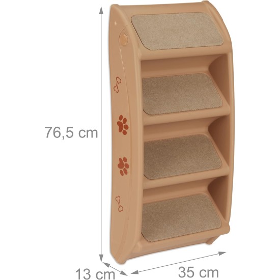 Relaxdays Dog Stairs 4 Steps, Small & Large Dogs, Bed & Couch, Car, Pet Stairs, H x W x D: 49 x 39 x 61 cm, Black Relaxdays Dog Stairs 4 Steps, Small & Large Dogs, Bed & Couch, Car, Pet Stairs, H x W x D: 49 x 39 x 61 cm, Black