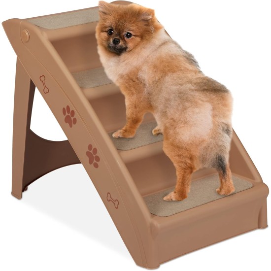 Relaxdays Dog Stairs 4 Steps, Small & Large Dogs, Bed & Couch, Car, Pet Stairs, H x W x D: 49 x 39 x 61 cm, Black Relaxdays Dog Stairs 4 Steps, Small & Large Dogs, Bed & Couch, Car, Pet Stairs, H x W x D: 49 x 39 x 61 cm, Black