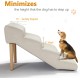 Senneny Dog Stairs Faux Leather Waterproof Scratch-Resistant with High Density Foam and Removable Wooden Legs, Light Beige, 4 Steps