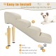 Senneny Dog Stairs Faux Leather Waterproof Scratch-Resistant with High Density Foam and Removable Wooden Legs, Light Beige, 4 Steps