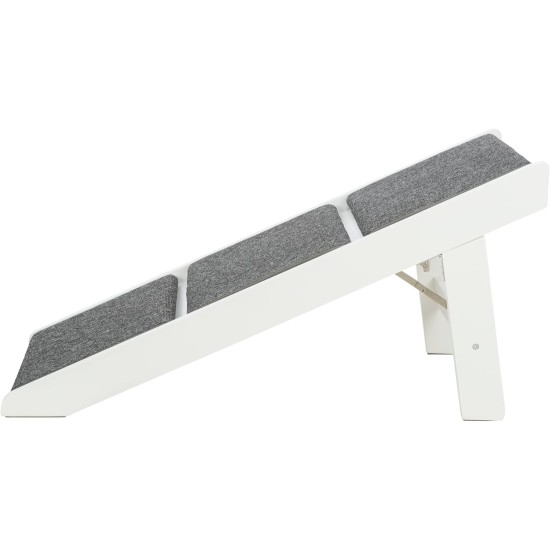 TRIXIE 39462 Folding and Joint-friendly Ramp for Dogs and Cats, Ramp with Fold-Out Steps, MDF, 44 x 46 x 106 cm, White, Maximum Load 70 kg TRIXIE 39462 Folding and Joint-friendly Ramp for Dogs and Cats, Ramp with Fold-Out Steps, MDF, 44 x 46 x 106 cm, White, Maximum Load 70 kg