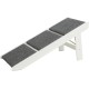 TRIXIE 39462 Folding and Joint-friendly Ramp for Dogs and Cats, Ramp with Fold-Out Steps, MDF, 44 x 46 x 106 cm, White, Maximum Load 70 kg